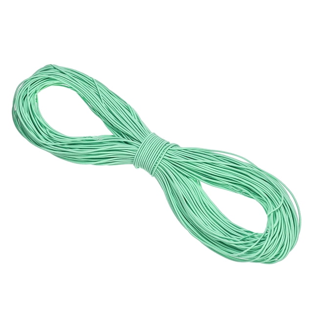 Uxcell Elastic Cord Heavy Stretch String Rope for Crafting DIY Sewing Hook Straps Camping Tie Down Strap Turquoise Green 2mm x 100m