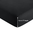 thumbnail image 2 of Marina Decoration Ultra Soft Silky Deep Pocket Solid Rayon from Bamboo Bedding All Season Sheet Set, Black Color, 2 of 7