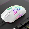 thumbnail image 2 of Freedo RGB Lightweight Gaming Mouse Optical Sensor with Lightweight Honeycomb Shell Ultralight Ultraweave Cable WHITE, 2 of 8
