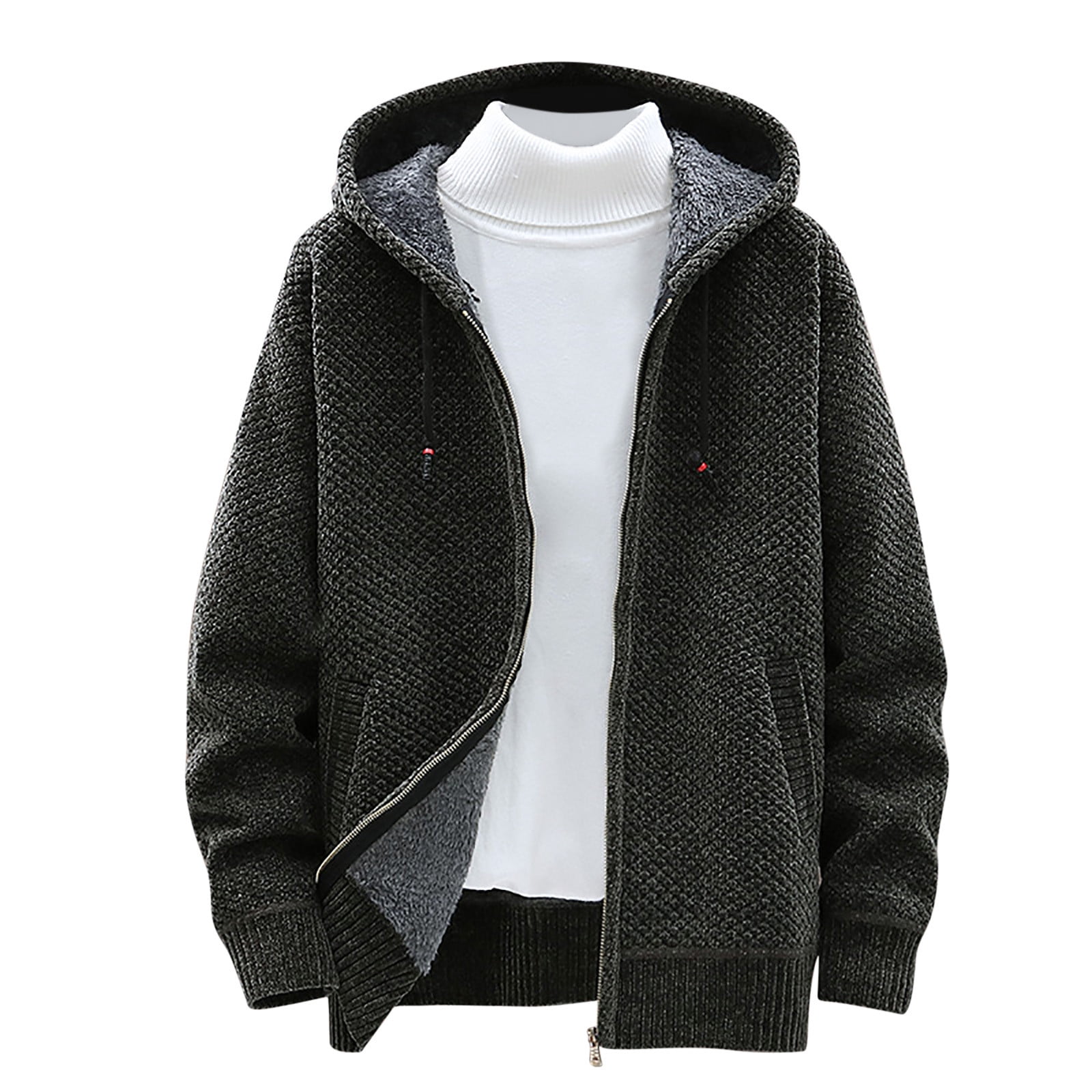 XZNGL Mens Sweater Cardigan Mens Jacket Classic Solid Color Knitted Sweater Cardigan Sweater Slim Jacket Mens Cardigan Sweater