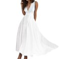 thumbnail image 1 of B91xZ Bodycon Robes pour les Femmes Sans Manches Côté Fente Fusée Mini Robes, Blanc XL, 1 of 5