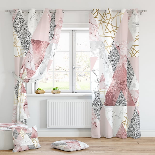 MAWCLOS Rideaux Protection UV Rideaux Écoénergétiques 2 Pcs Rideau de Fenêtre d'Intimité Isolé Thermiquement 2 Pcs Panneaux Épais Unis Occultant Marbre Marble-19 L:41 Pouces x H:106 Pouces *2 Panneaux