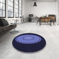 thumbnail image 4 of Ahgly Company Tapis d'Intérieur Lavables en Machine, Ronds, Bleu Nuit Transitionnel, Ronds de 5 Pi, 4 of 7