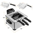 thumbnail image 2 of Costway Friteuse Électrique 5,3 Qt/21 Tasses en Acier Inoxydable 1700 W avec Panier Triple, 2 of 10