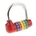 thumbnail image 1 of TISHITA 5-Digit Security Zinc Alloy Combination Lock Luggage Suitcase Padlock Red 6.5x6.5cm, 1 of 7