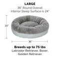 thumbnail image 2 of Furhaven Replacement Donut Dog Bed Cover Plush & Diamond Print Calming Cuddler Machine Washable - Gray Large, 2 of 5