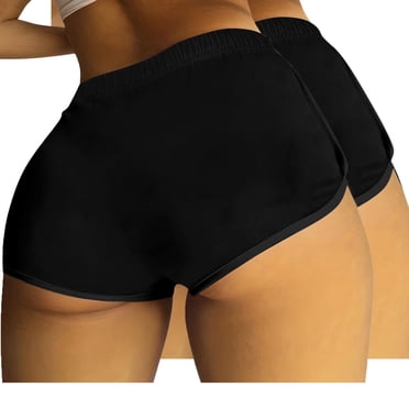 zbxnLI Lot de 2 Shorts pour Femmes Shorts de Yoga d'Entraînement Shorts Athlétiques pour Femmes Shorts de Course Vêtements de Sport