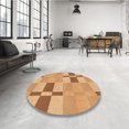 thumbnail image 4 of Ahgly Tapis d'Intérieur Lavable en Machine Carré Transitionnel Jaune Orange, 7 Pieds Carré, 4 of 7