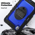 thumbnail image 3 of XYX For iPad Pro 11 inch Case 2024 (M4), 360 Rotating Shockproof Cover with Stand, Screen Protector, Shoulder Strap, Dark Blue PC, 3 of 7