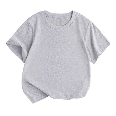biudgviw T-Shirts pour Tout-Petits Filles Garçons Mode Manches Courtes Col Rond Couleur Unie Décontracté Ample T-Shirts Hauts Unisexe Vêtements pour Bébé