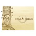thumbnail image 1 of Handmade Rustic Wedding Guest Book Personalized Name Engraved Bride & Groom Advice Book Tree, 1 of 6