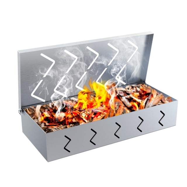 Panier de Gril BBQ en Acier Inoxydable, Baril Rond à Rouler en Maille pour Grils au Charbon et au Gaz 22 cm x 10 cm x 10 cm, Réutilisable pour la Cuisson d'Aliments Fumés