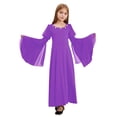 thumbnail image 1 of Doomiva Robe Renaissance Rétro à Manches Cloche pour Filles Enfants Costume Médiéval Halloween Cosplay Longue Robe Maxi Violet 12, 1 of 7