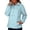 Light Blue, variant on Rain Jackets for Women Waterproof Solid Lightly Half Zipper Outdoor Raincoat Casual Fall Hooded Jackets with Pockets Fashion Trench Coats Travel Camp Loose Windbreaker for Mountain Ski Sports
