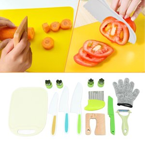 Couteau de sécurité pour enfants, ensemble de couteau en plastique pour enfants Durable tout en une poignée pour les rassemblements familiaux