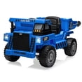 thumbnail image 1 of Ourlova Ride-On Dump Truck for Kids, 12V Electric Ride-On Car with Remote Control, Electric Dump Bed, Extra Shovel, USB, MP3, Music Player - Blue, 1 of 8