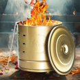 thumbnail image 1 of DYNWAVECA Burning Bucket Portable Handle Versatile Burn Barrel for Paper Outside Trash Gold XS, 1 of 10