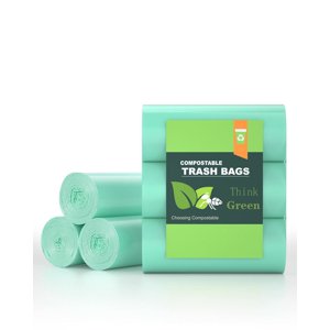 4-6 Gallon petits sacs de poubelles Sacs de poubelle compostables Ayotee 60 Nombre Ultra Sacs à ordures solides et non parfumés Mini Sacs à poubelles Linges de panier pour salle de bain Cuisine Chambre Bureau Animaux de compagnie (vert)