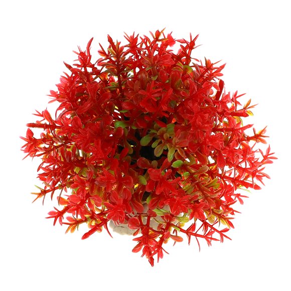 1 Pcs Aquarium Plants Decorations Artificial Grass Ball Green Red 3.74x3.74 Inch