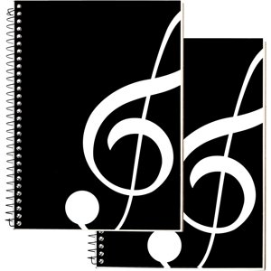 Woeilo Music Notebook 2 Pack, 50 Sheets/100 Pages Blank Sheet Music Notebook, Staff Manuscript Paper Notebook, Music Writing Composition Notebook, Songwriting Notebook Music Accessories Gift, 26x20cm/