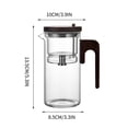 thumbnail image 3 of Antqov Stainless Steel Tea Strainer Glass Floating Teapot Large Capacity Glass One Click Filtration Tea Separation Brewing Teapot, Home Accessories, 3 of 9