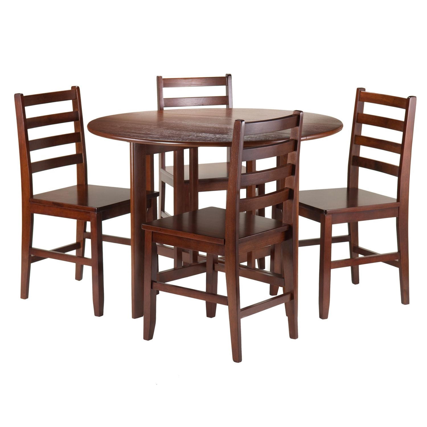 Table ronde à abattants 5 pièces Alamo avec 4 chaises Hamilton à dossier à barrettes de Winsome - 94565
