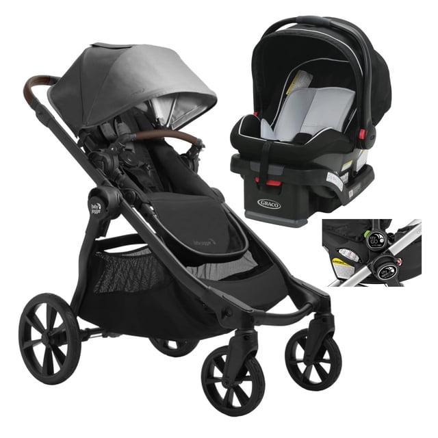 Système de Voyage Poussette Bébé Jogger City Select 2 + Graco SnugRide 35 Siège d'Auto pour Nourrisson