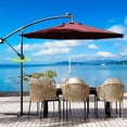 thumbnail image 1 of IdealHouse Parasol de Patio de 10 Pi avec Lumières, Parasol Déporté d'Extérieur à 8 Baleines avec Rotation à 360° et Réglage d'Inclinaison, Parasols d'Extérieur avec Protection UV pour Cour Arrière, Pelouse, Jardin, Piscine, Terrasse, 1 of 7