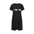 thumbnail image 5 of Chemises de Nuit Imprimées pour Femmes Manches Courtes T-Shirts de Nuit Vêtements de Nuit Décontractés Robe de Pyjama Imprimée Douce et Confortable Robe de Sommeil Classique Robes de Nuit Noir G, 5 of 5
