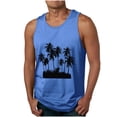 thumbnail image 3 of Sentmoon Mens Tank Top Summer Sleeveless Crew Neck Mens Undershirts Palm Tree Print Relaxed Fit Plus Size Compression Men Compression Shirt Hawaii for Running in Hot Weather S, 3 of 6
