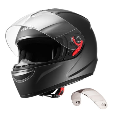 VEVOR Motorcycle Helmet, Full Face, Adult Motocross Dirt Bike Helmet with Tinted and Clear Dual Visor, Motorbike Racing Street with Detachable Liner for Men & Women