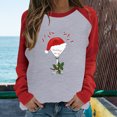 thumbnail image 1 of Qertyioot Chandail Décontracté de Noël pour Femmes, Manches Longues, Col Rond, Imprimé, Coupe Ample, 1 of 6