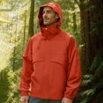 thumbnail image 2 of Sentmoon Ski Jacket Men Solid Color Long Sleeve Drawstring Hooded Neck Men Winter Coats Oversized Zipper Windbreaker Waterproof Travel Clothes Men with Pockets Fall Stylish for Walking and Daily, 2 of 7