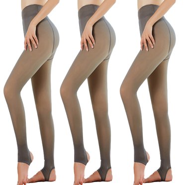 cfhntfmh Lot de 3 Collants pour Femmes Ajustés Taille Haute Extensibles Confortables Fins Collants Automne Hiver Décontractés Leggings de Base