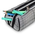 thumbnail image 2 of Pen + Gear Checked Pencil Pouch in Grey with White and Black Stitched Pattern, 2 of 6