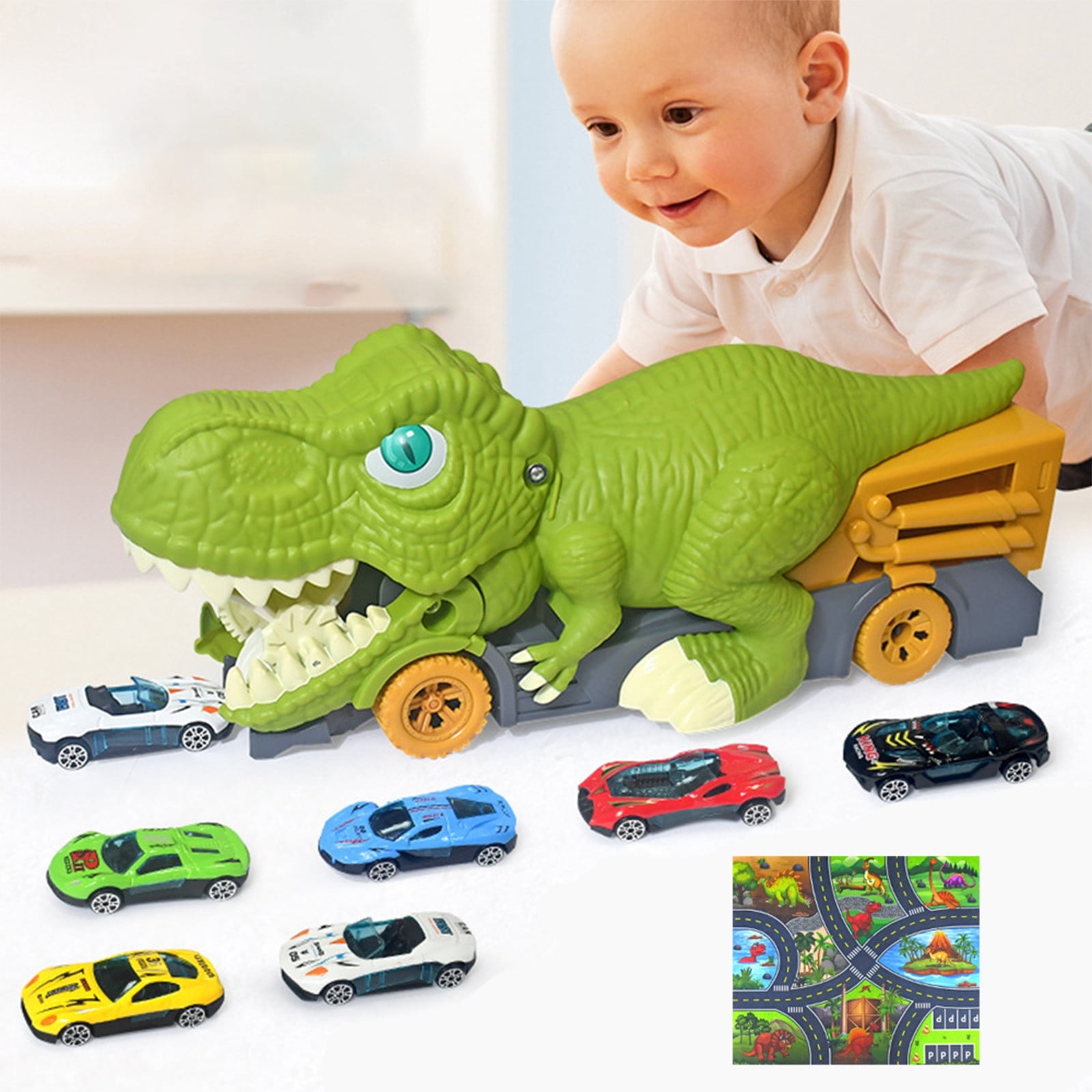 ZERONE Voiture de dinosaure télécommandée pour enfants, camion-monstre