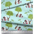 thumbnail image 2 of Soimoi Cotton Voile Fabric Tree & Dog Kids Printed Fabric 1 Yard 42 Inch Wide, 2 of 3