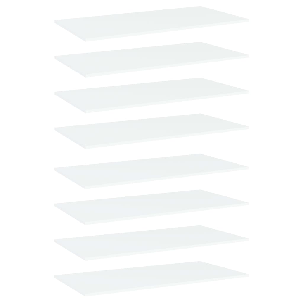 vidaXL Bookshelf Boards 8 pcs White 80x20x1.5 cm Engineered Wood