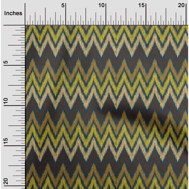 oneOone Tissu Polyester Lycra Chevron Imprimé Ikat Tissu de Couture BTY 56 Pouces de Large