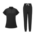 thumbnail image 4 of ZVNAH Ensembles de Sarraus Médicaux pour Femmes - Haut de Sarrau à Col Mandarin Doux et Extensible et Pantalon de Jogging, Coupe Décontractée, Conception à Poches avec Fermetures Éclair Latérales, 4 of 4