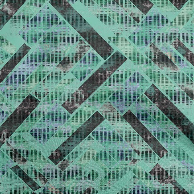 oneOone Cotton Cambric Sea Green Fabric Stripes Craft Projects Decor Fabric Printed By The Yard 42 Inch Wide