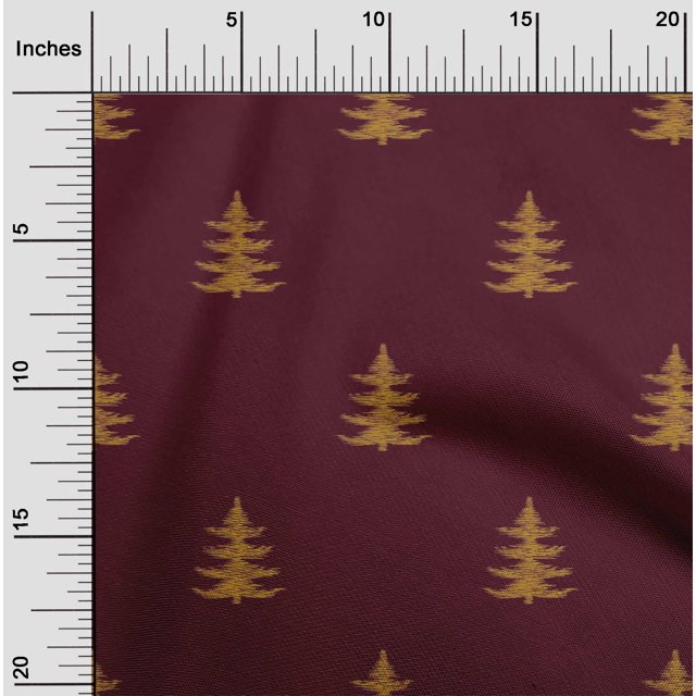 oneOone Polyester Lycra Fabric Christmas Tree Ikat Print Sewing Fabric BTY 56 Inch Wide