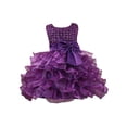 thumbnail image 1 of MIASHUI Robe de Demoiselle d'Honneur Robe de Bal de Fête de Mariage Robe de Princesse Formelle avec Perle et Nœud, Violet, 18-24 Mois, 1 of 5