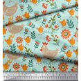 thumbnail image 2 of Soimoi Poly Georgette Fabric Leaves,Cock & Chick Cartoon Print Fabric by Yard 42 Inch Wide, 2 of 3