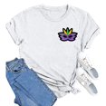thumbnail image 2 of Outfmvch Chemises Mardi Gras pour Femmes, T-Shirts Graphiques, T-Shirts de Carnaval, T-Shirt Graphique, Vêtements Mardi Gras, C'est Mardi Yall T-Shirt à Manches Courtes Col Rond Imprimé Lettres pour Femmes Blanc 1 S, 2 of 4