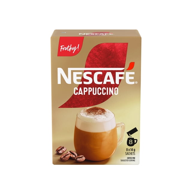 NESCAFE Mélange à café instantané Cappuccino, ajoutez simplement de l’eau chaude