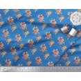 thumbnail image 3 of Soimoi Blue Poly Georgette Fabric Leaves & Ranunculus Floral Print Sewing Fabric Yard 42 Inch Wide, 3 of 3
