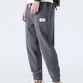 thumbnail image 2 of Pisexur Men's Pants Stretch Drawstring Joggers Sweatpants Regular Fit Solid Color Ribbed Yoga Sweatpants Full Length Elastic Bottom Gym Trousers Summer Casual Lounge Pants with Pockets,M-5XL, 2 of 4