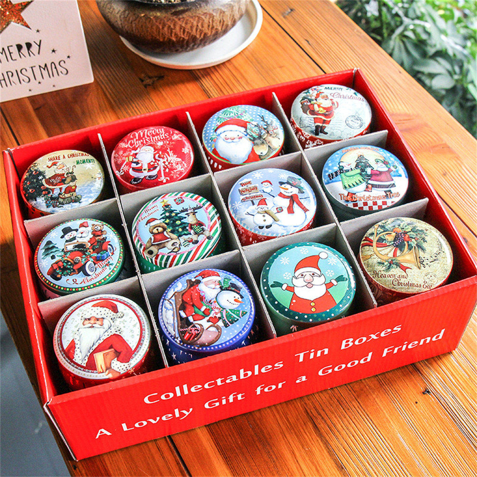 Christmas Gifts Tinplate Small Box Christmas Gift Box Packaging Box Candy Box Tin Box Box Baking Color Box Set Outdoor Christmas Decorations 2023 on Clearance