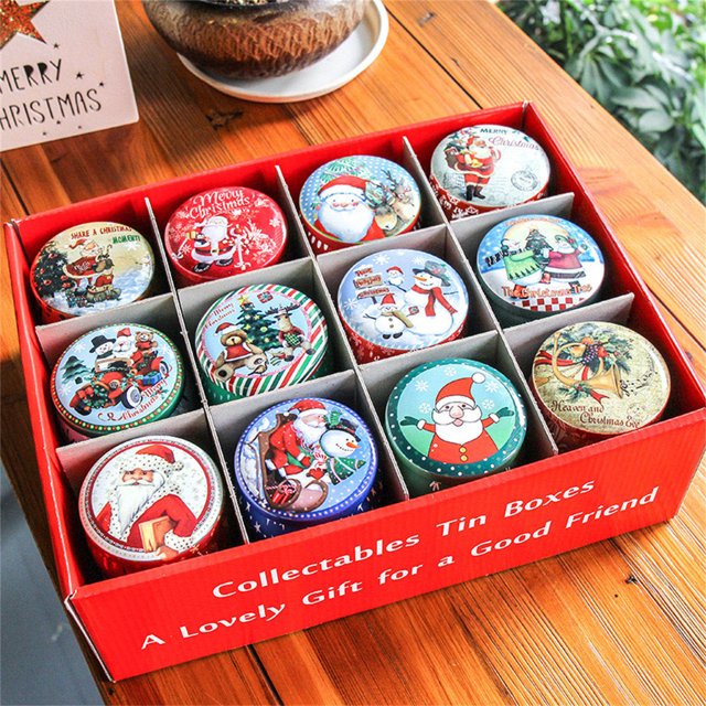 Christmas Gifts Tinplate Small Box Christmas Gift Box Packaging Box Candy Box Tin Box Box Baking Color Box Set Outdoor Christmas Decorations 2023 on Clearance